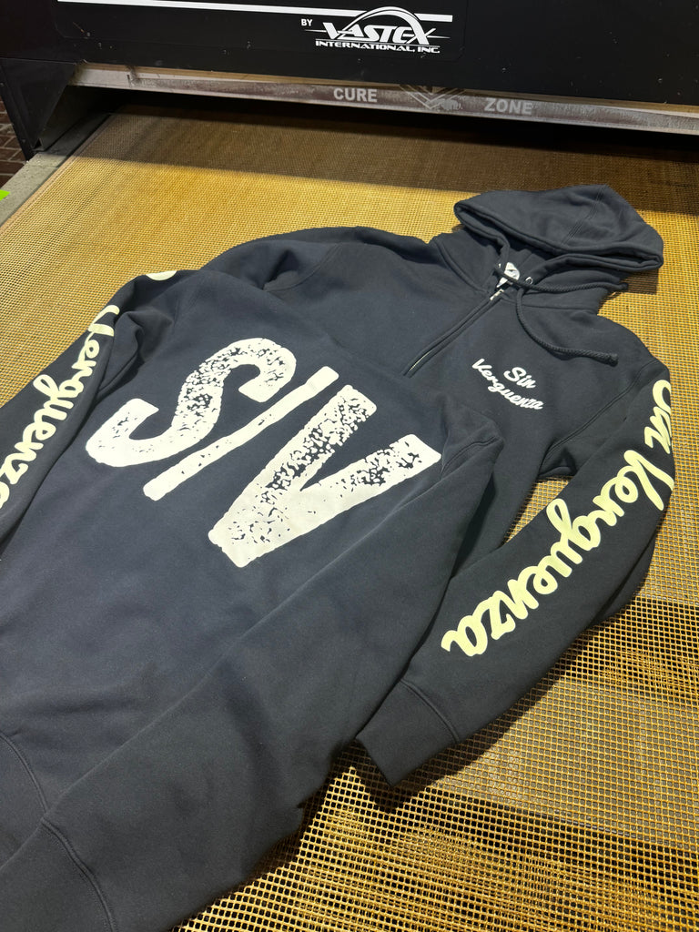 Sin Verguenza Navy Zip Hoodie